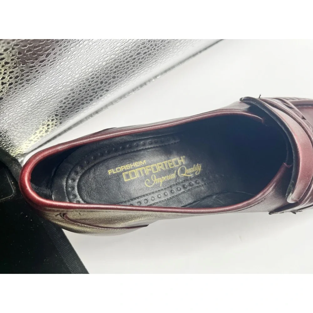 Florsheim Imperial Quality Burgundy Leather‎ Braided Loafers 9.5 E Comfortech